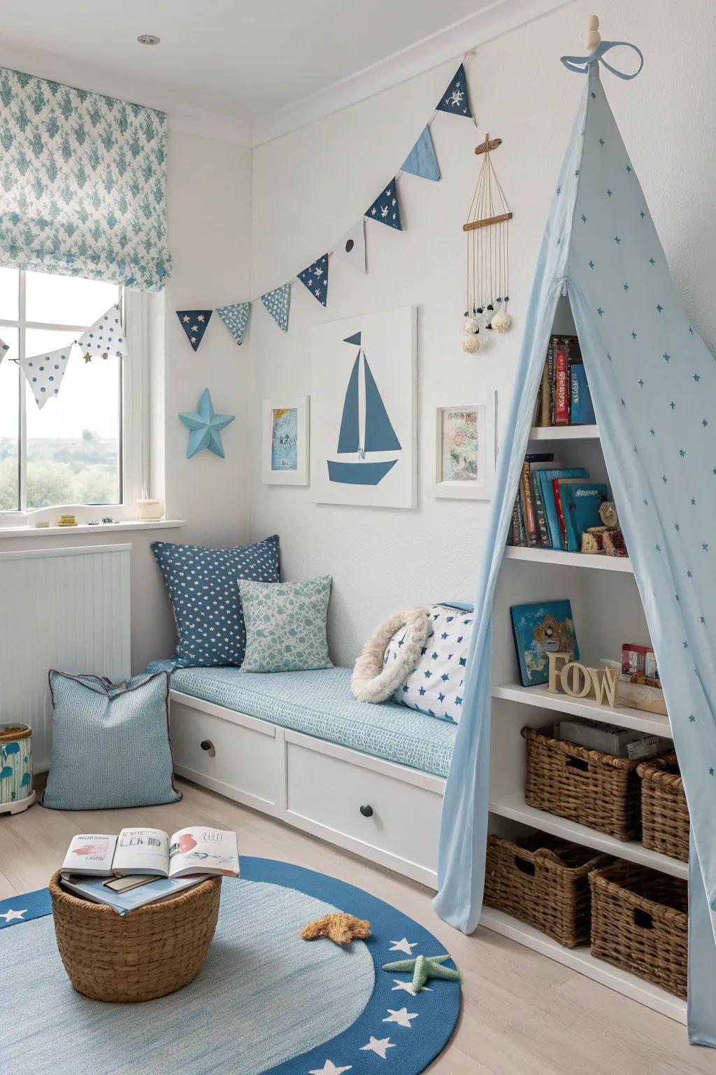 A sea-inspired theme brings a sense of adventure right into your toddler's room.