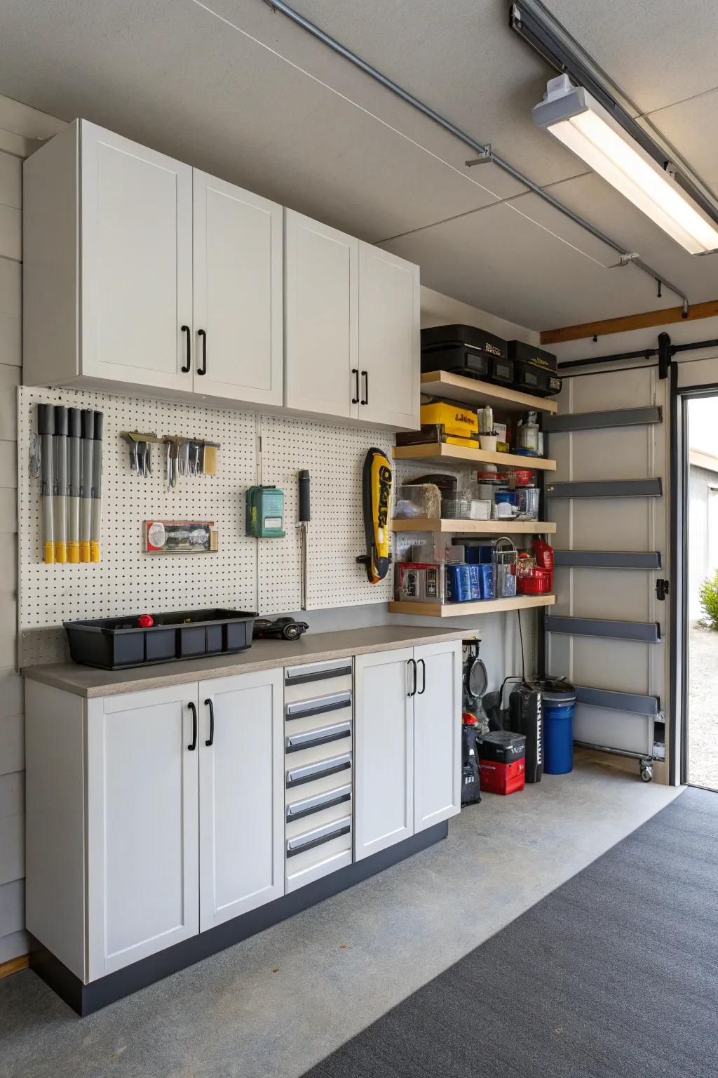 With wall storage solutions, your garage stays organized and spacious.