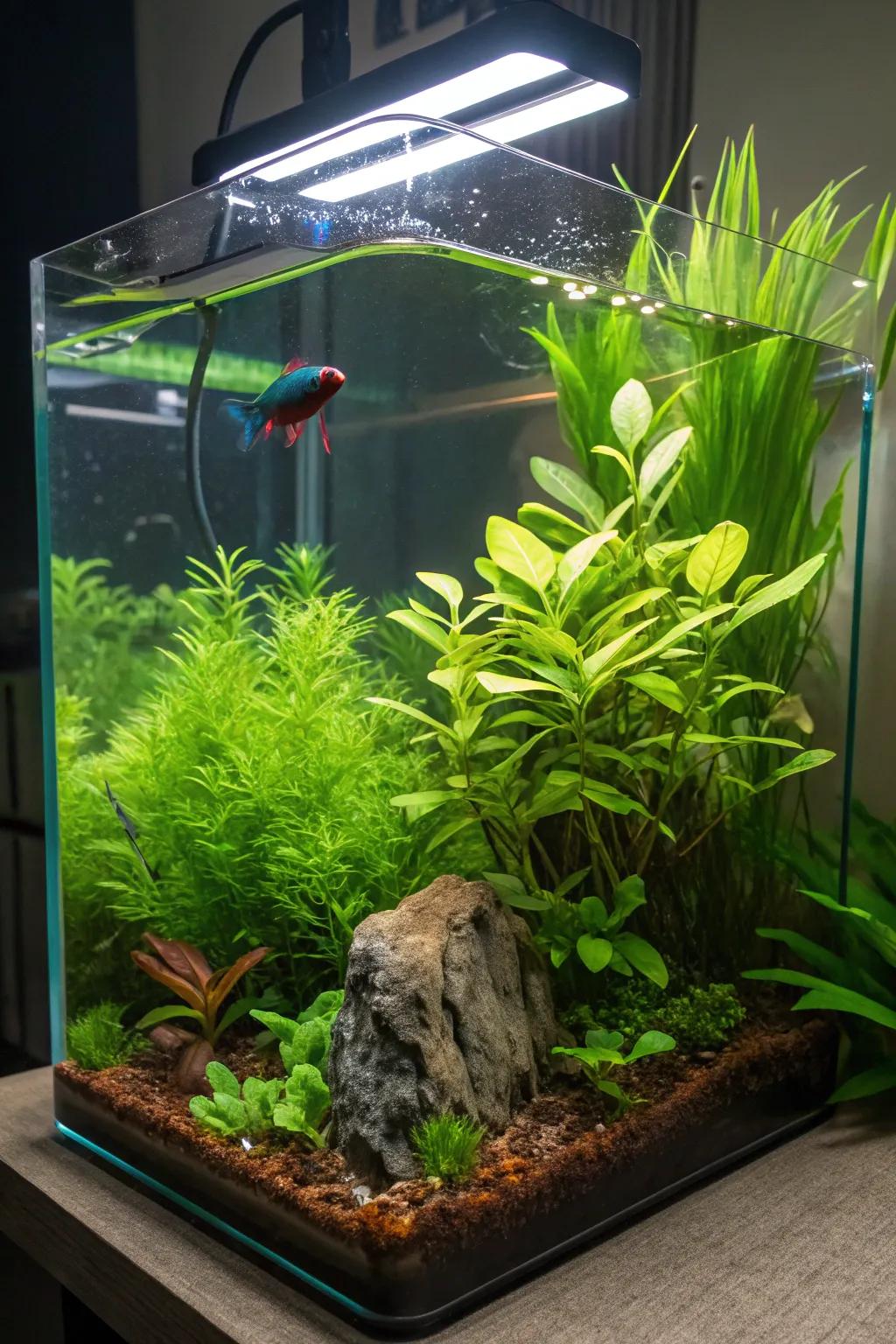 Morph your tank into a verdant paradise with bursting greenery.