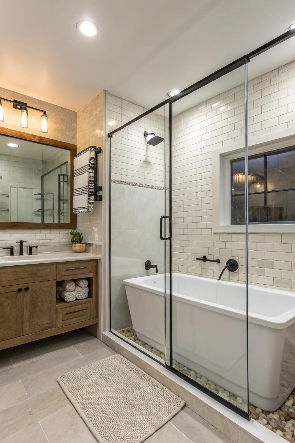 Embrace refined and contemporary simplicity with glass shower screens.