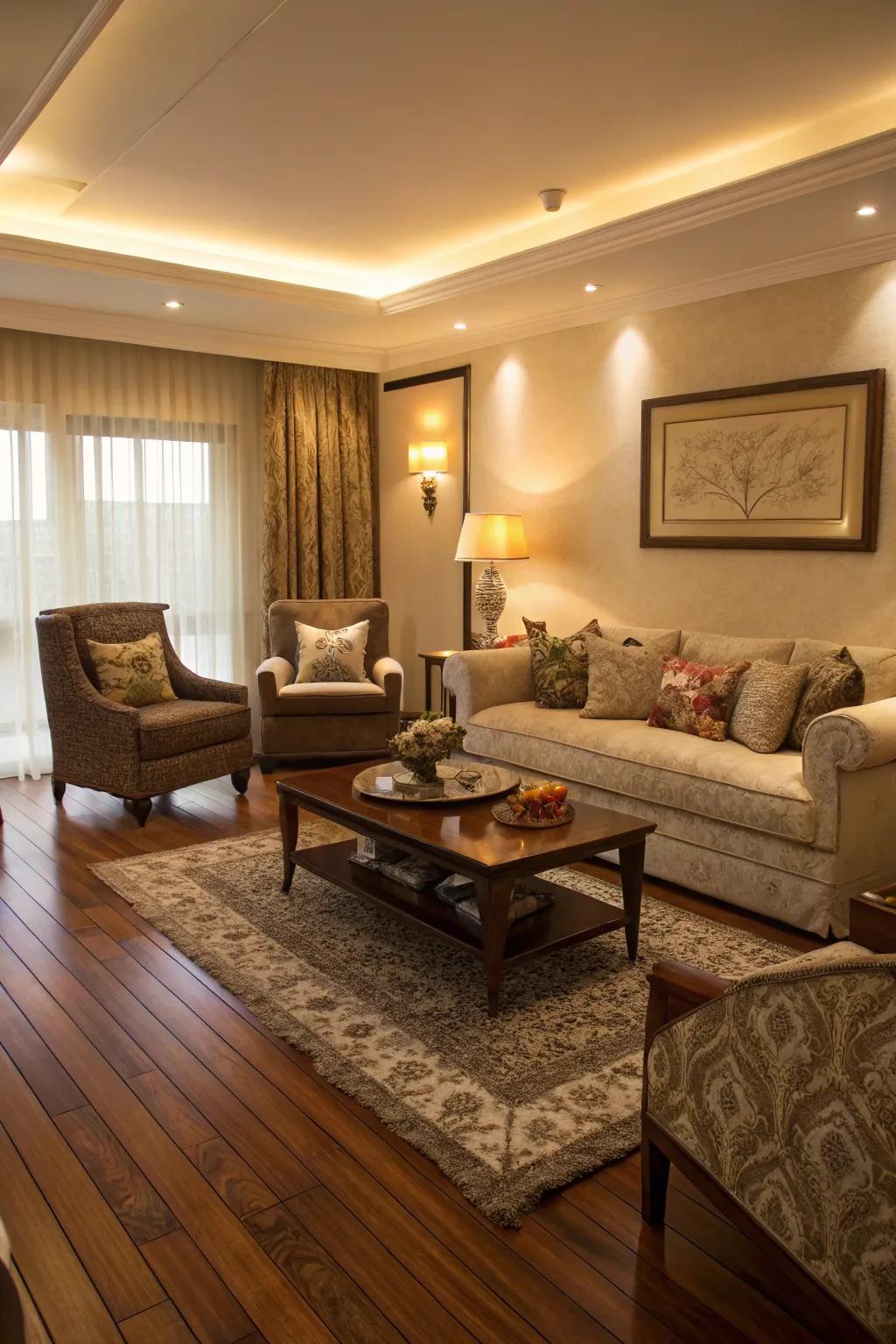 Warm wood laminates introduce a classic touch of elegance to any room.