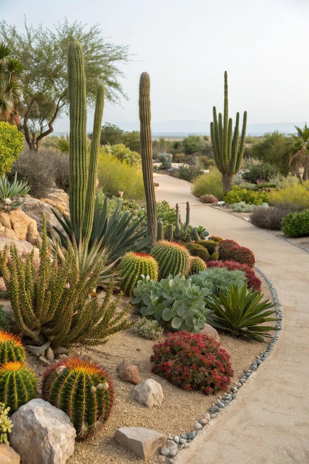 Desert flora contributing to the landscape's beauty and sustainability.