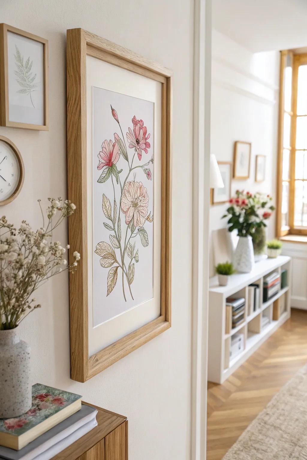 Botanical sketches infuse your living space with the charm of nature