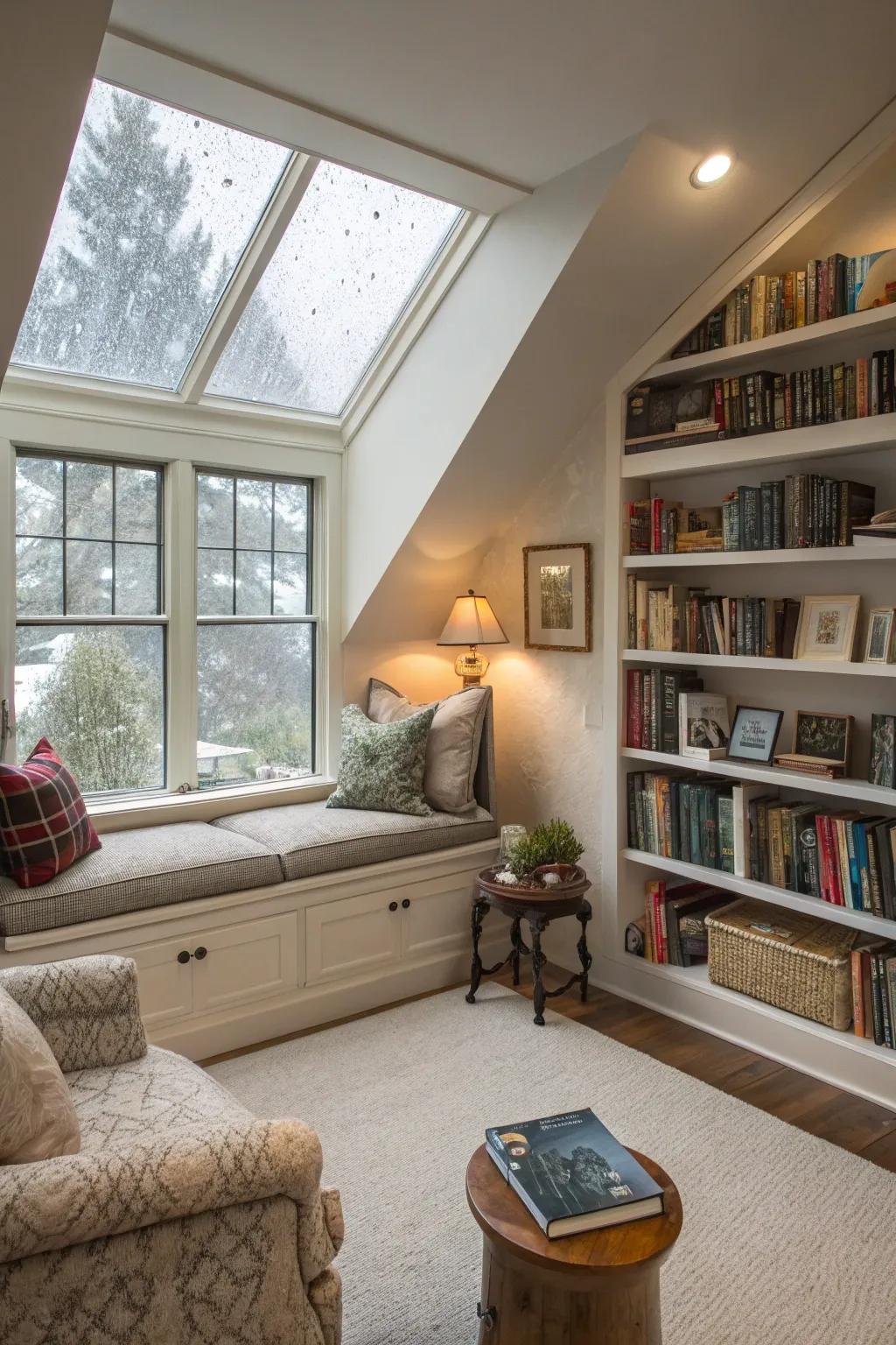 Transform your attic into a book lover's paradise with a snug reading retreat.