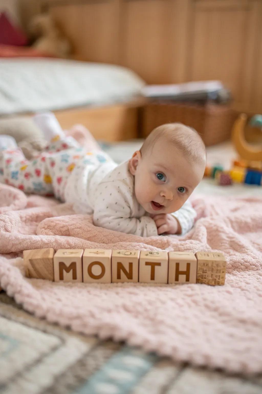 Capture each month with personalized wooden markers.