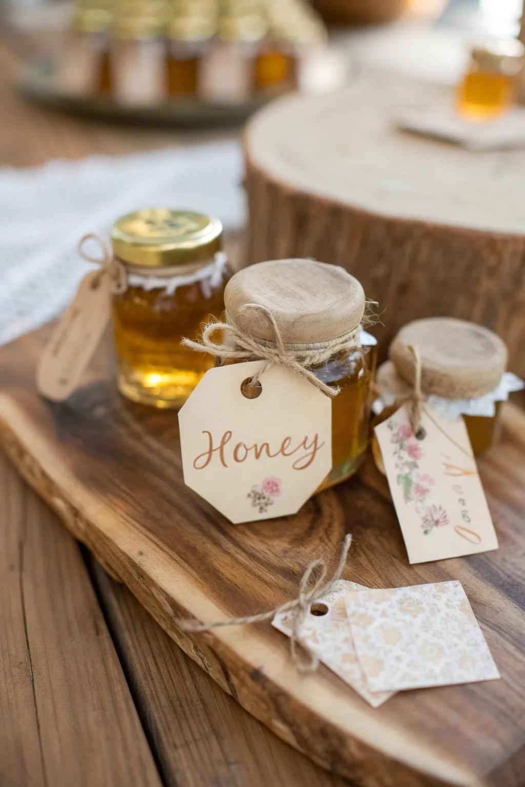 Small sweetener canisters enhanced with a personal touch make delightful gifts.