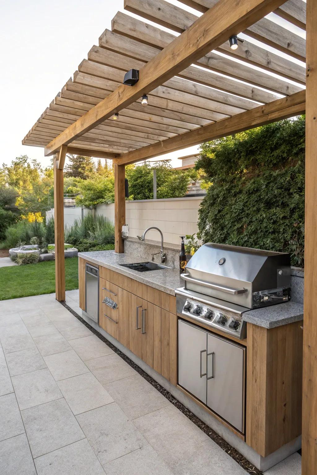 A fully-equipped outdoor kitchen is the perfect addition to any BBQ space.