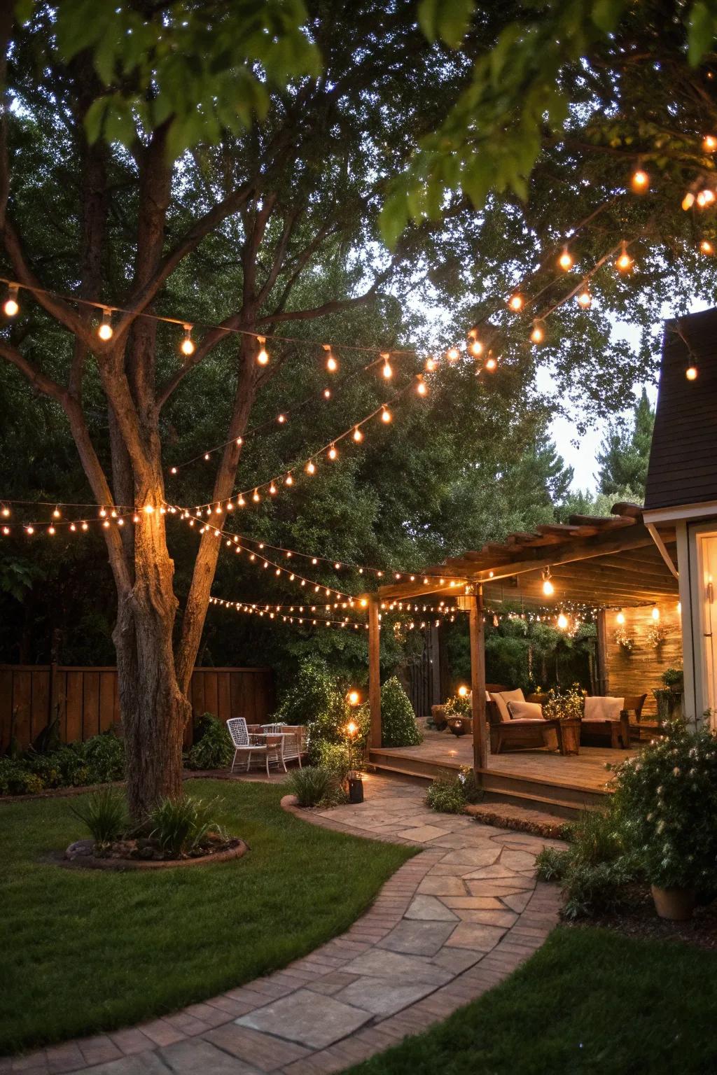 String lights bring a sprinkle of magic to any backyard celebration.