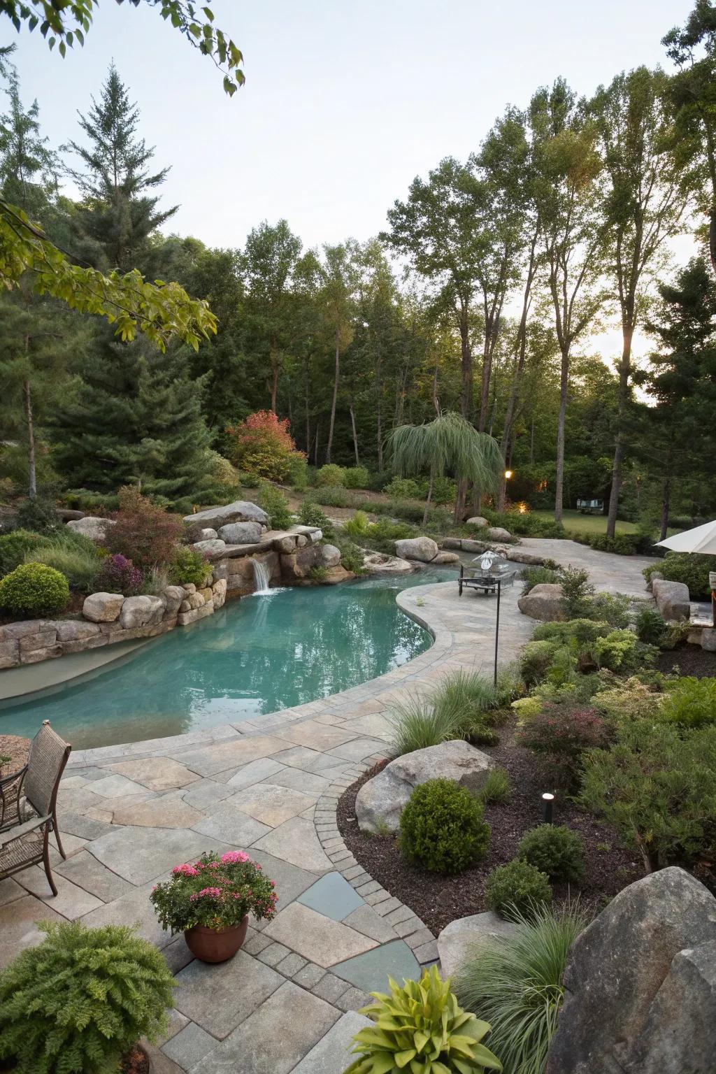 A serene pool design that blends seamlessly with nature.