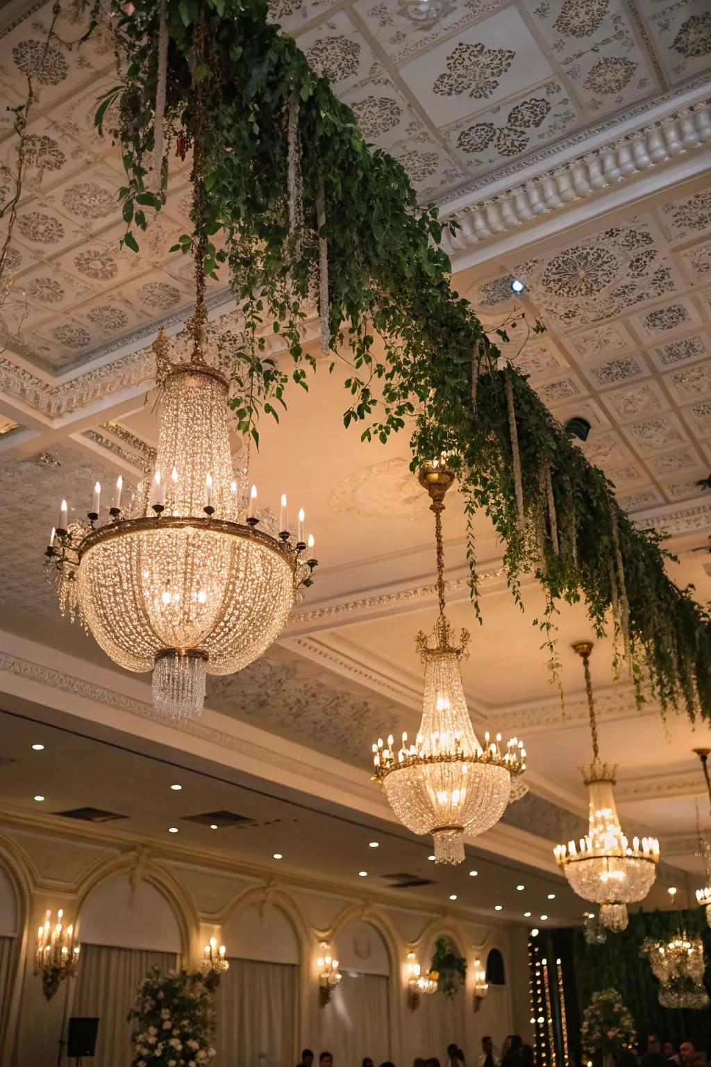 Enhance your ballroom with lavish overhead designs.
