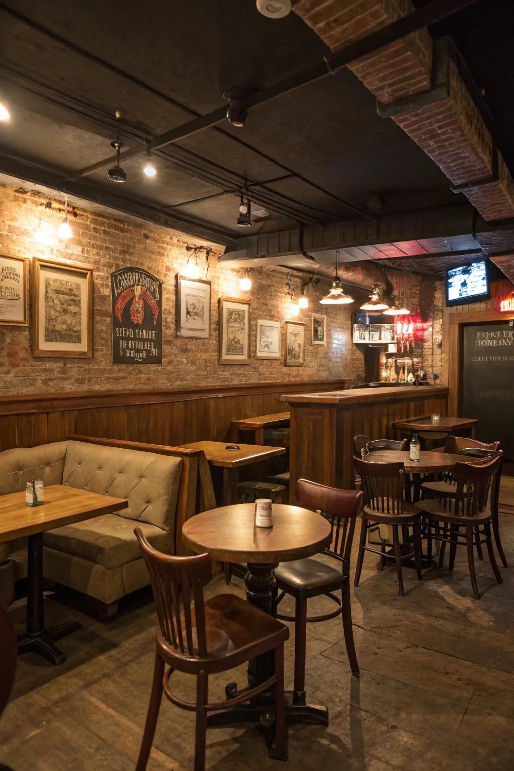 A comfortable corner bar takes full advantage of the space available.