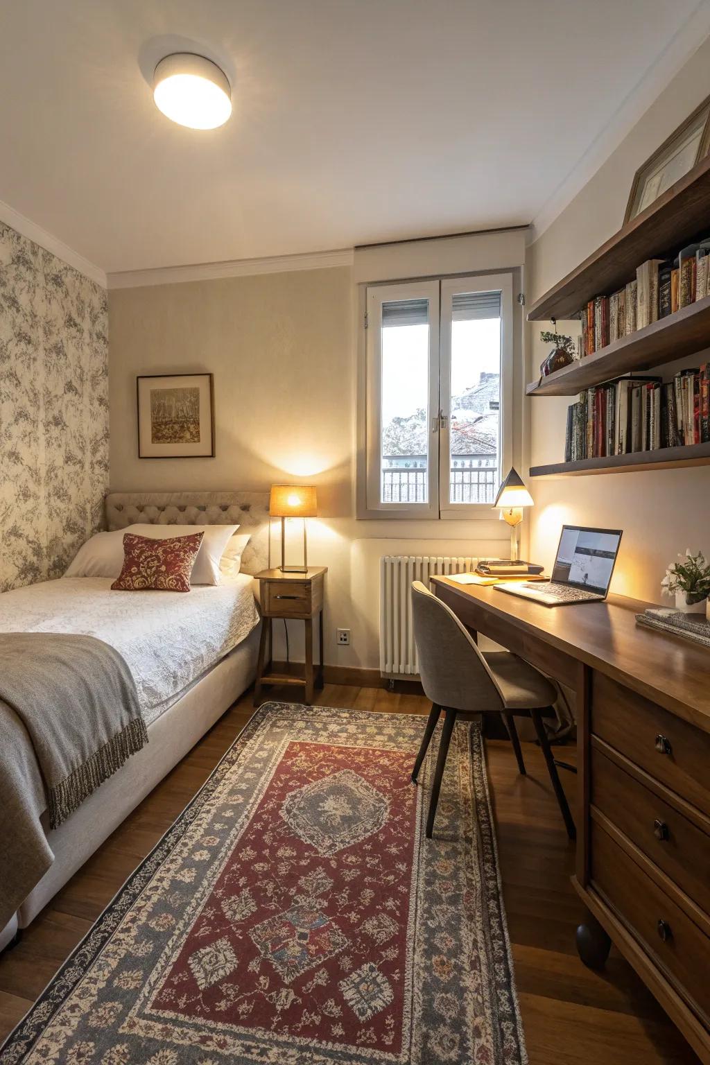 Achieve harmony by zoning your bedroom.