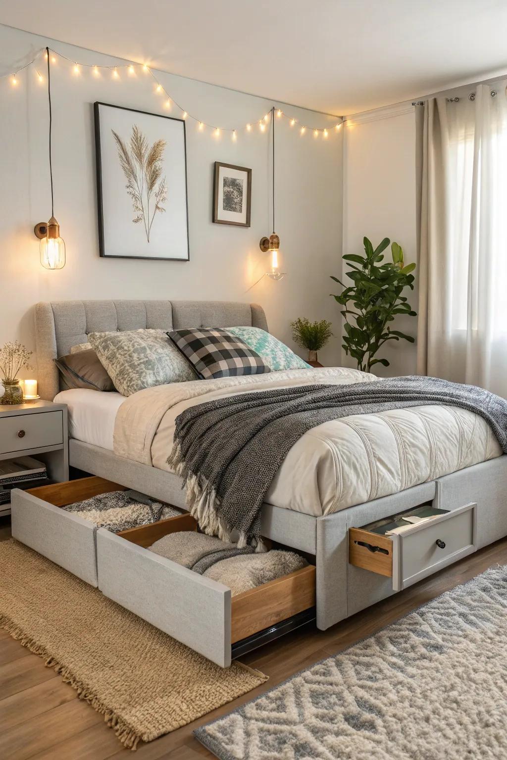 Bring style to the next level with a sleep station that comes with storage options.