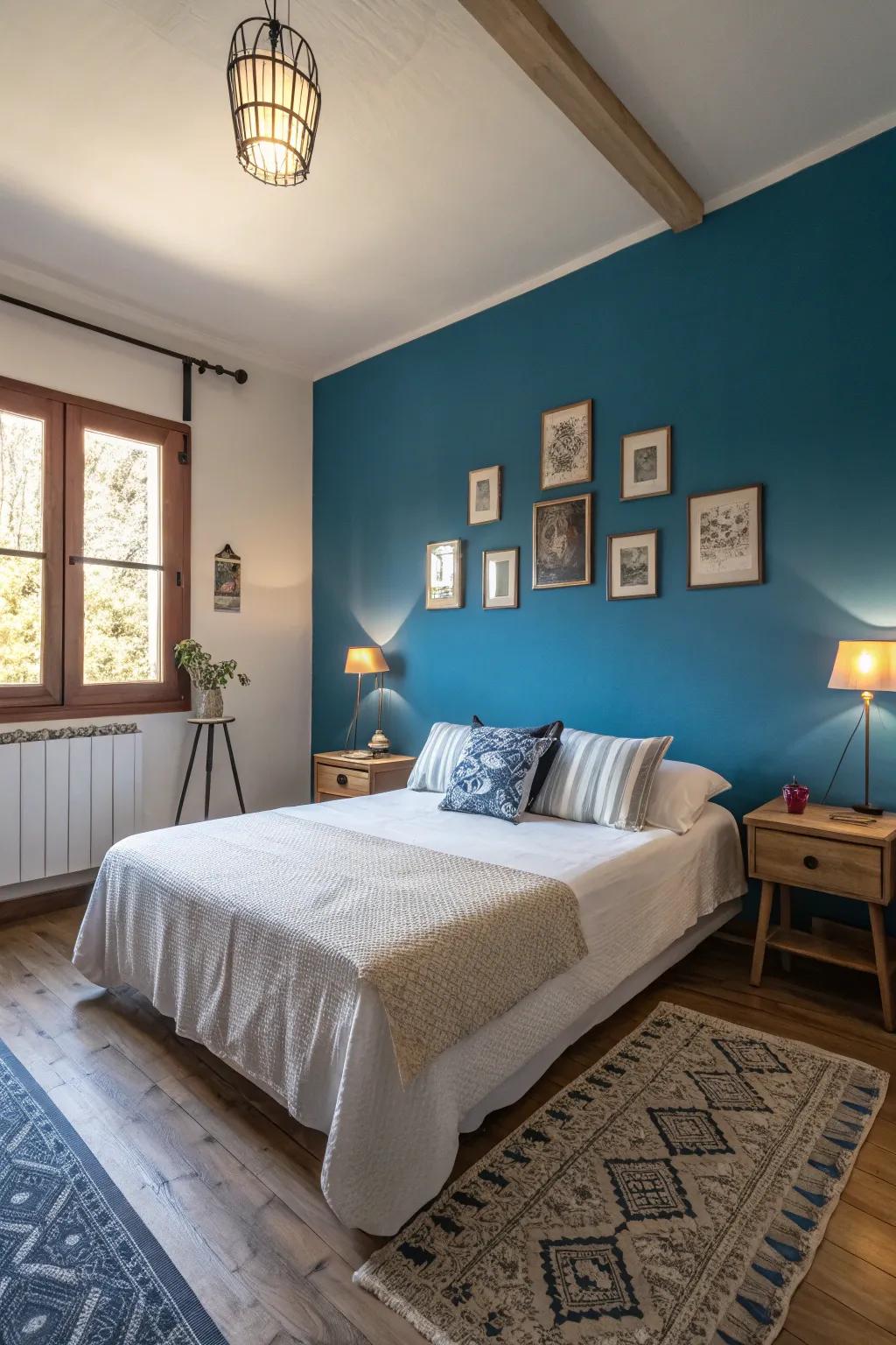 Make your bedroom unforgettable with a bold accent wall.