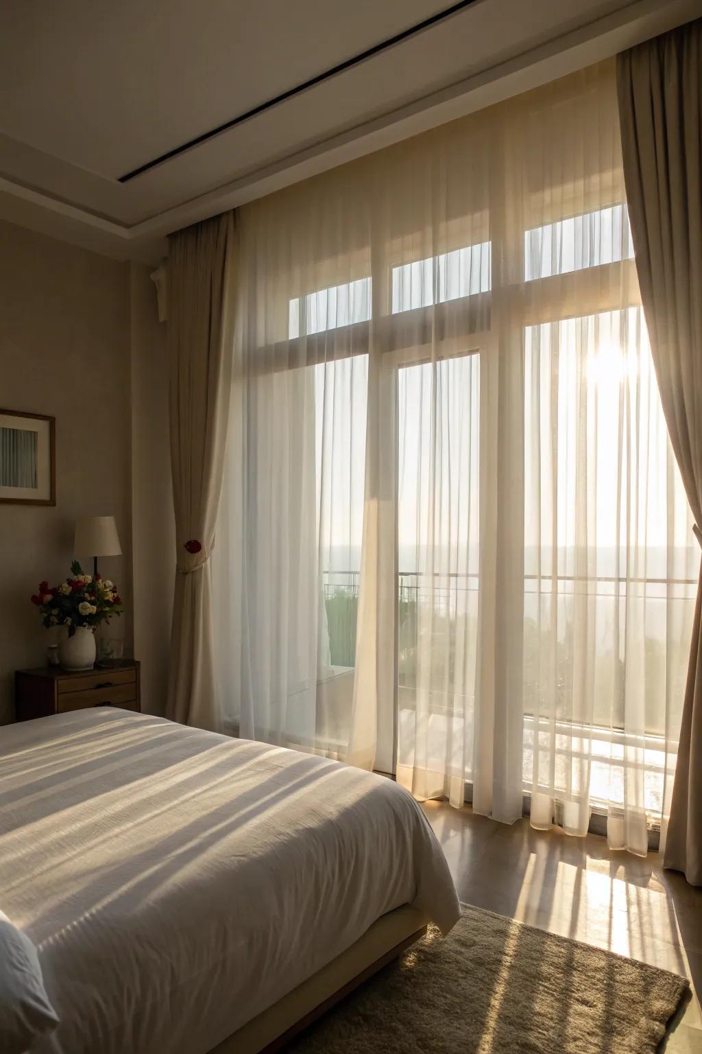 Airy curtains introduce a hint of refinement and brightness to your room.