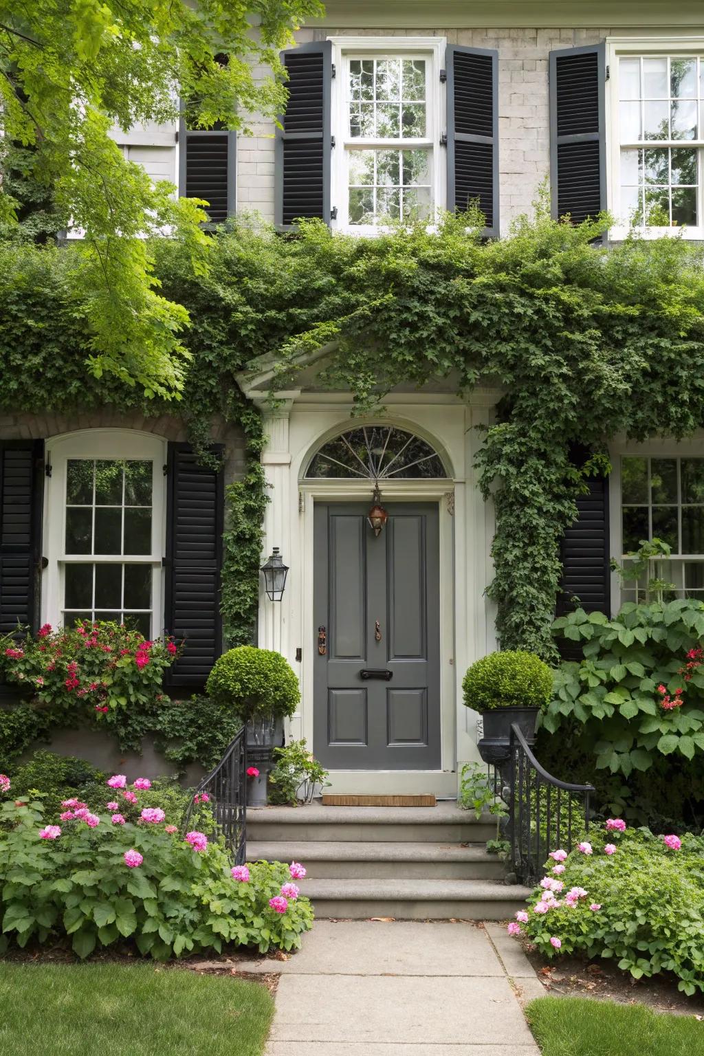 The elegant black and gray combination gives this home an air of sophistication.