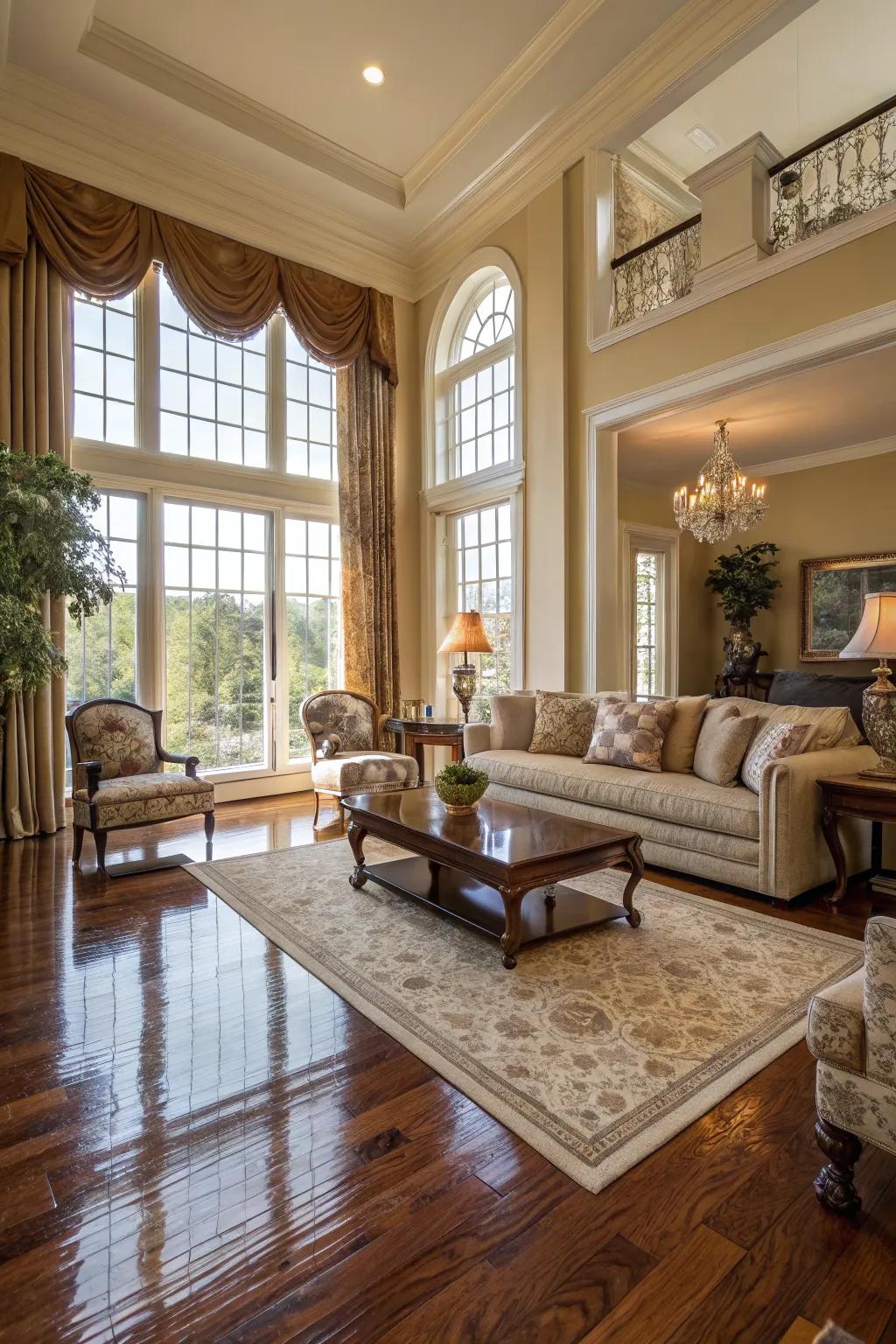 Hardwood floors infuse warmth and refinement into any living area.