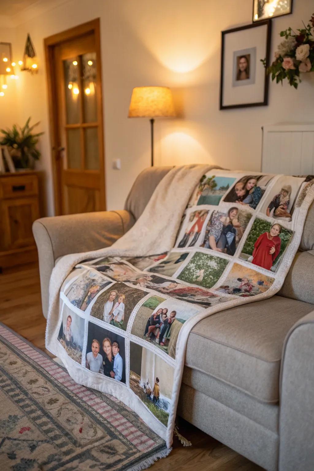 A family photo fusion throw that captures treasured moments.