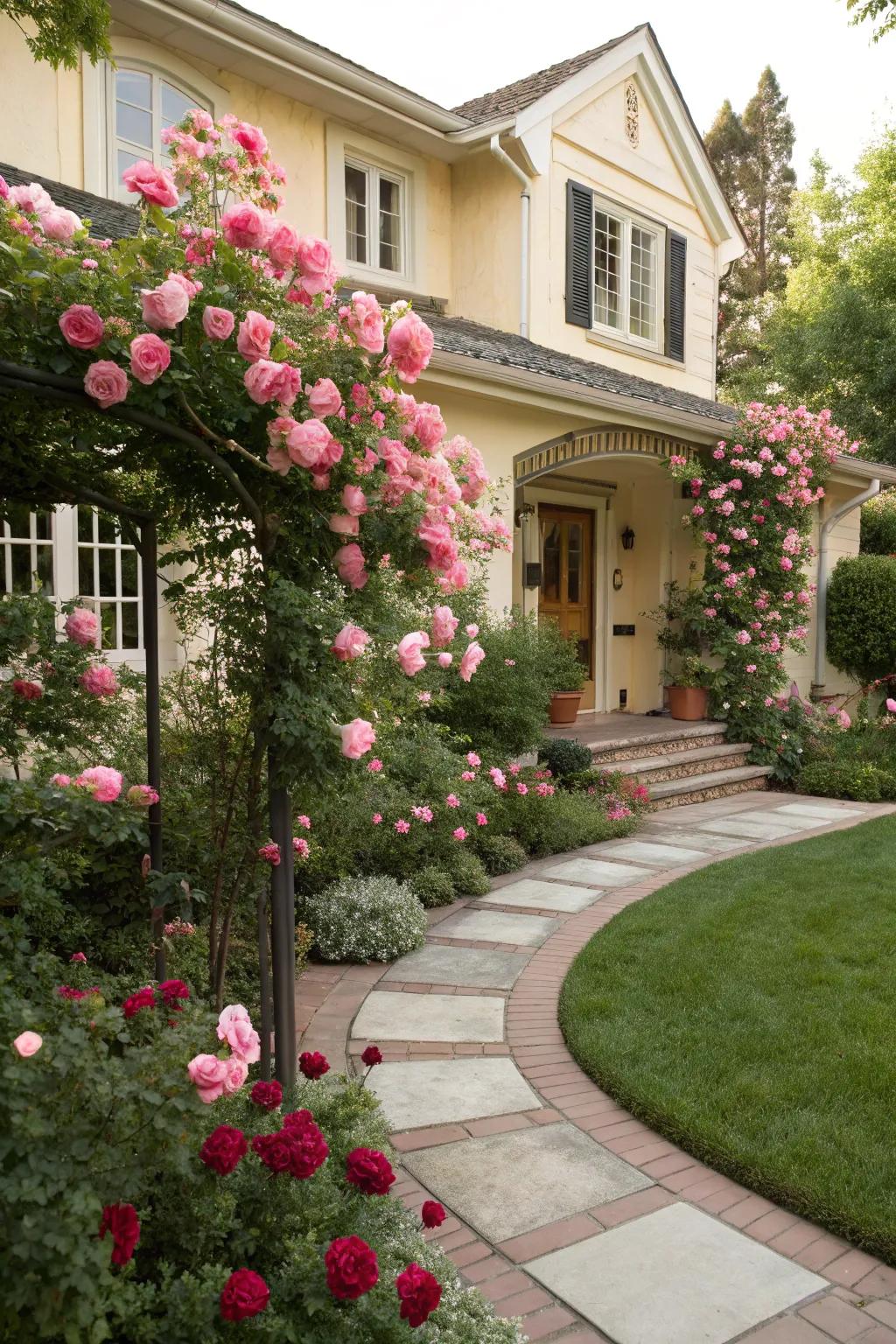 Floral shrubbery provides timeless beauty and allure.