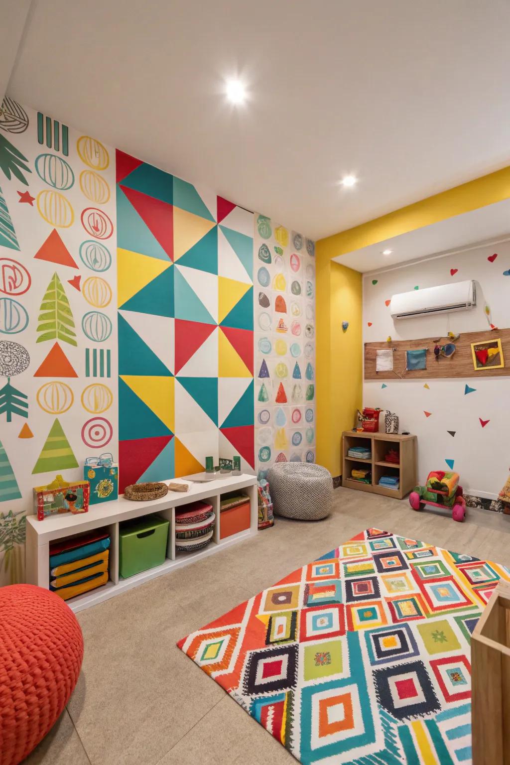 Change a simple room into an environment of vibrant colors and themes.