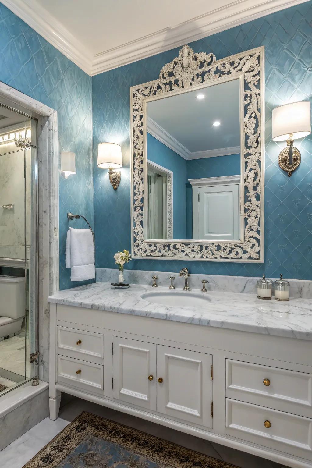 Eternal sophistication radiates from this classic blue and white palette.