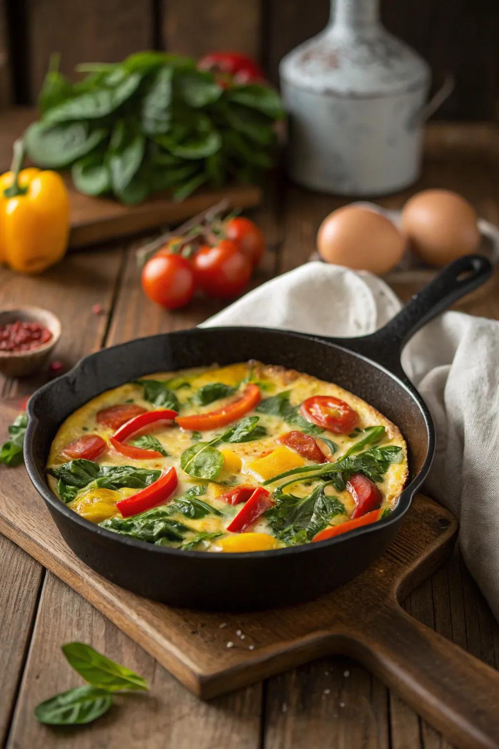 Hearty vegetable frittata, perfect for a nutritious breakfast.