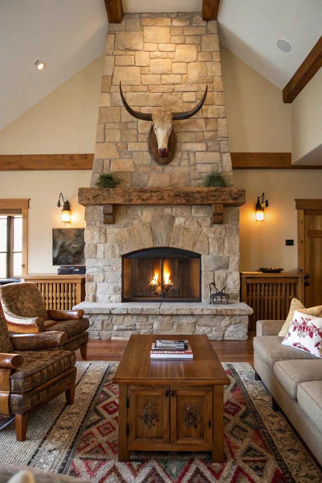 Country-style wall fixtures create a striking impression.
