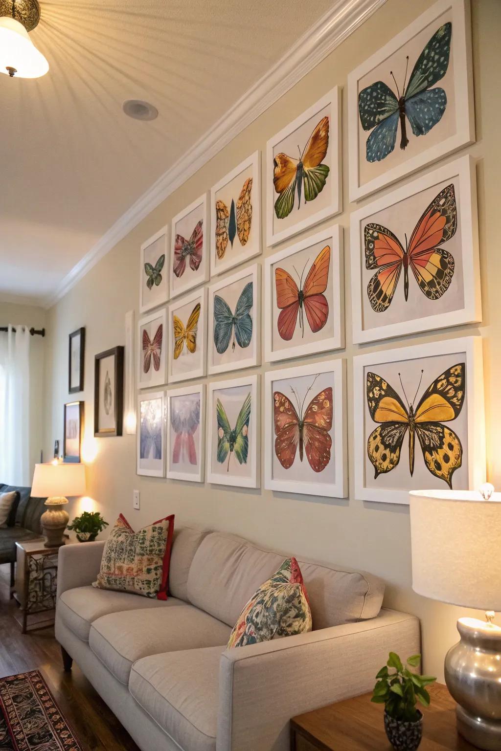 Make a bold statement with butterfly wall art.