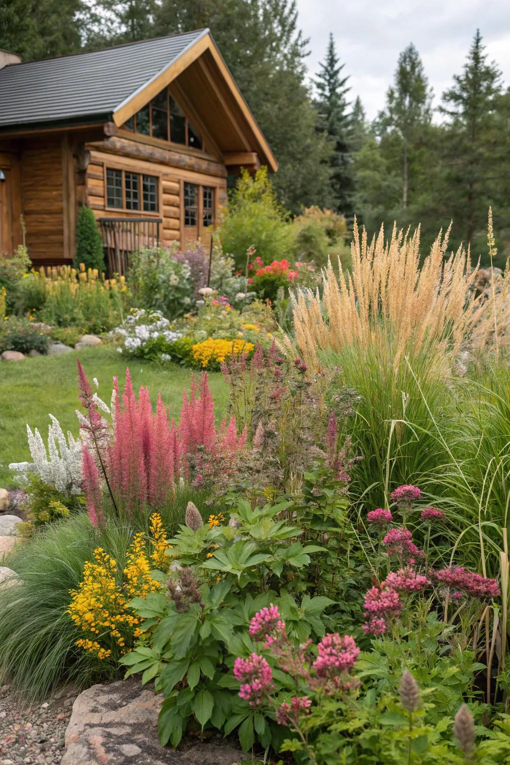 Local plants effortlessly enhance your cabin's scenery.