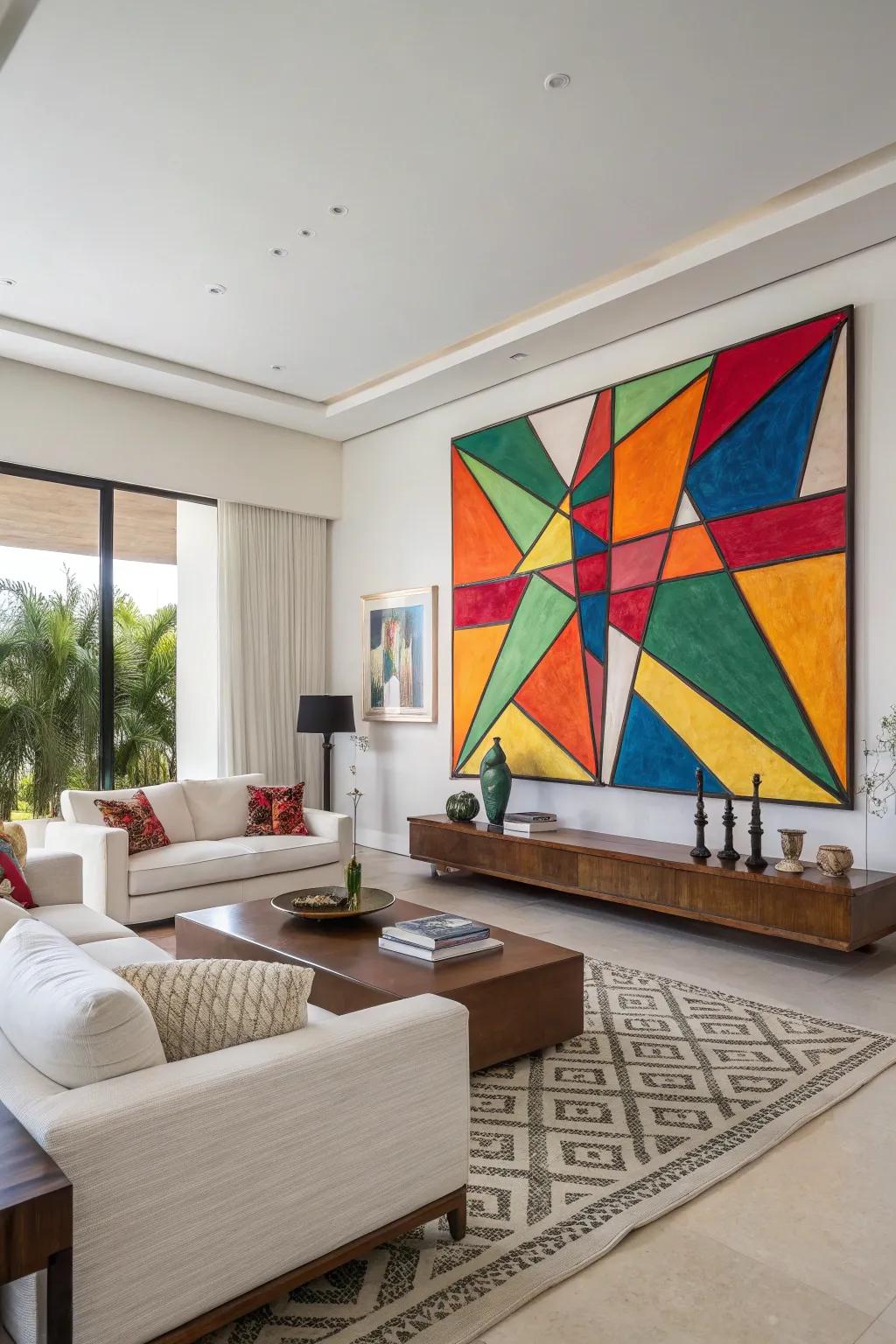 Eye-catching abstract art injects vitality into any setting.