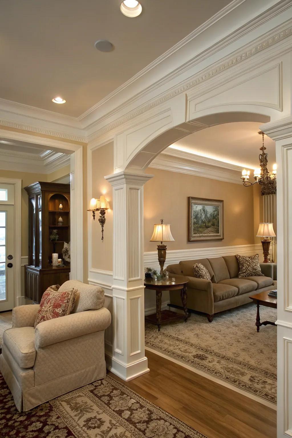Classic crown molding for timeless elegance.