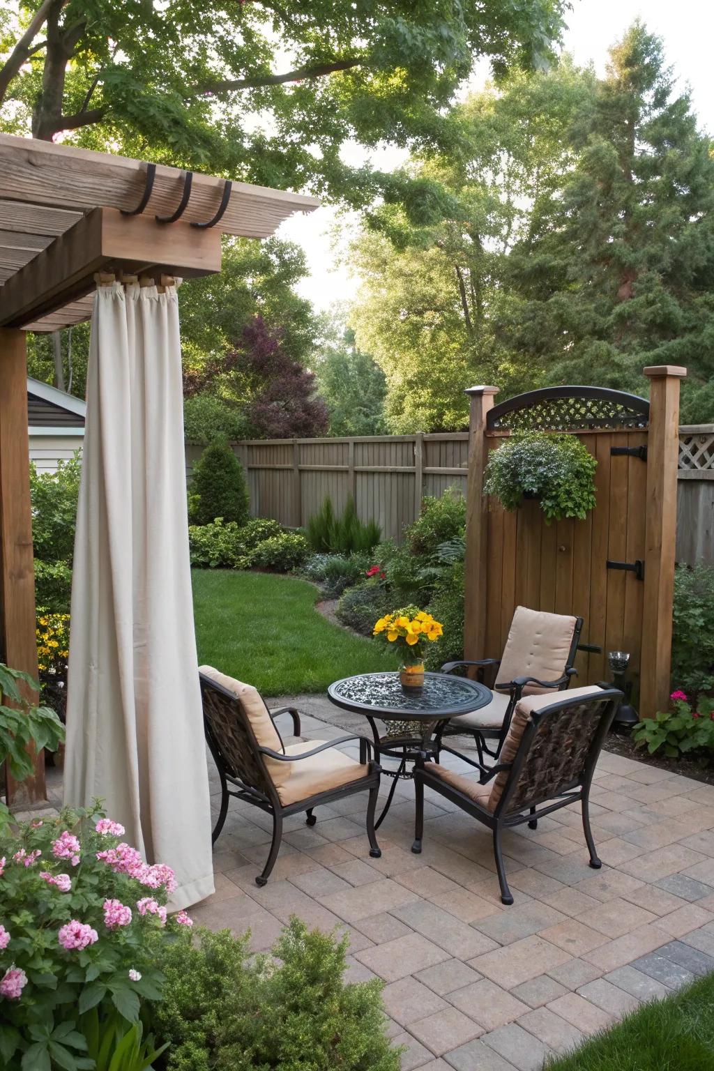 Thoughtful furniture placement creates both comfort and privacy.