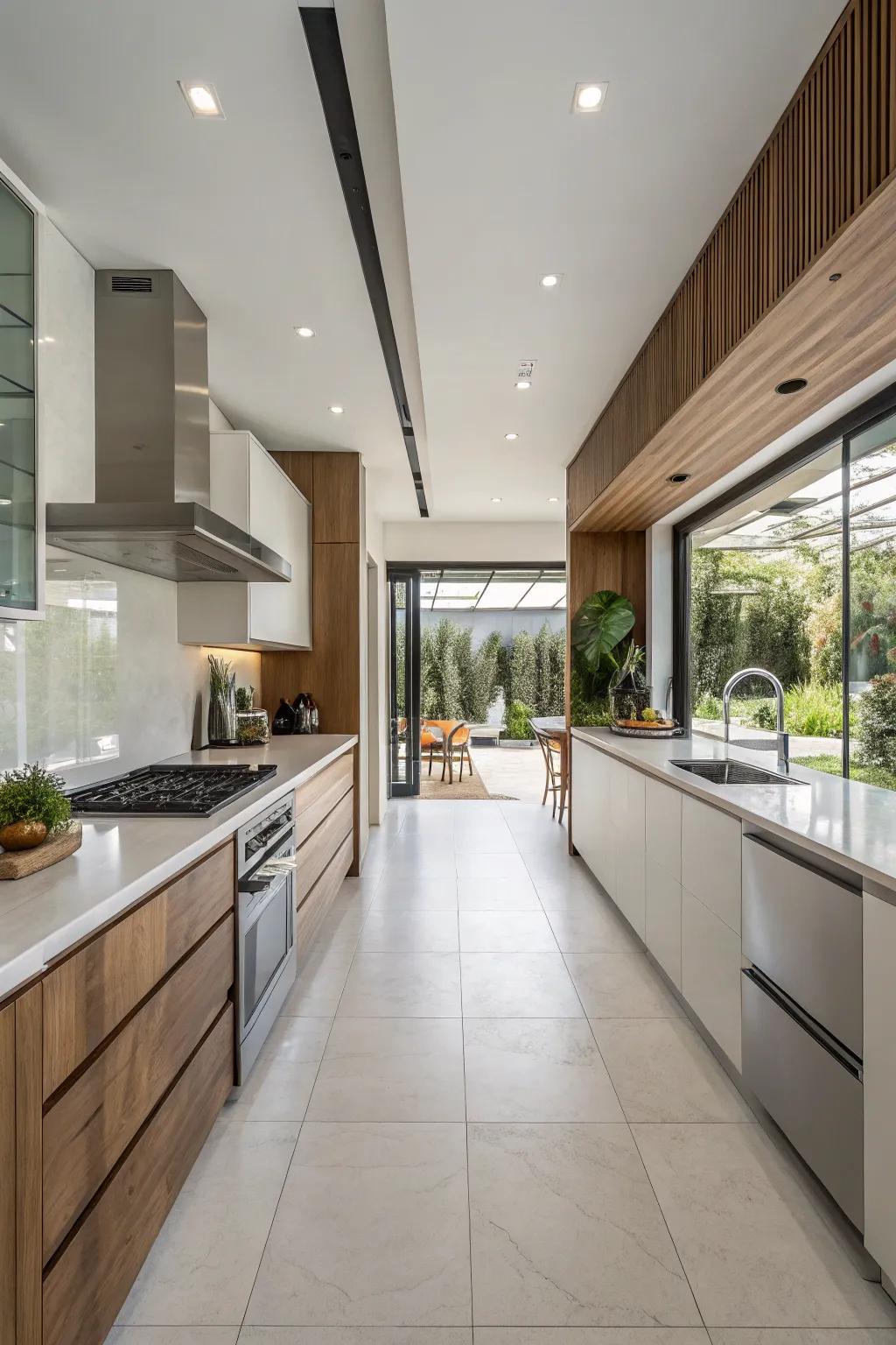 An open kitchen layout that promotes interaction and accessibility.