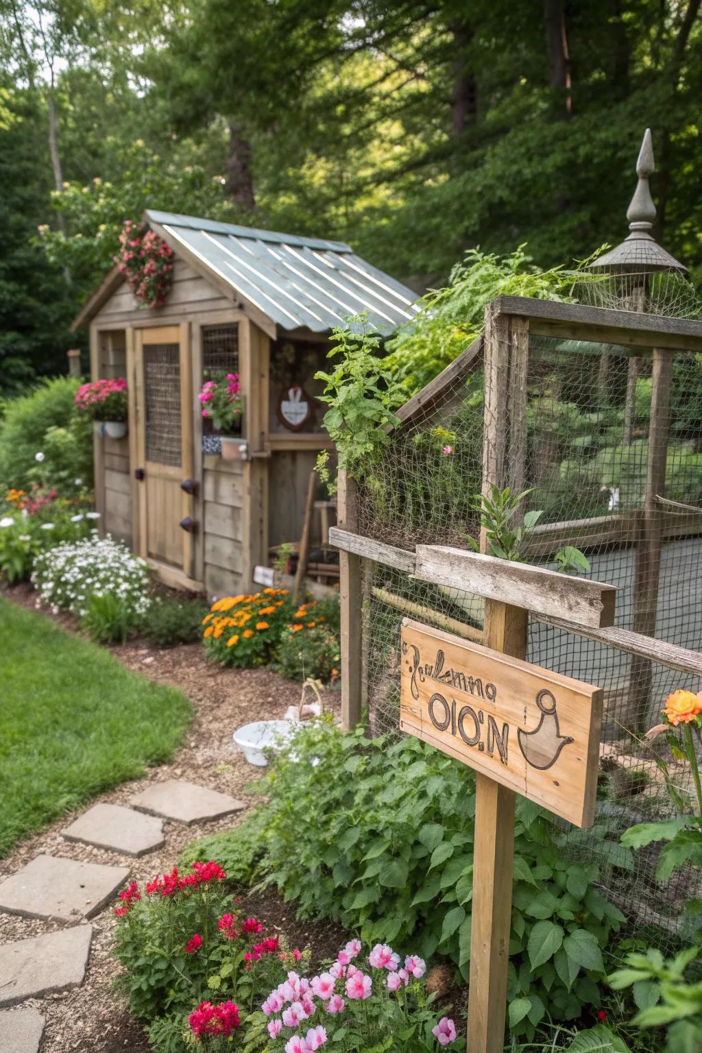 Country-style plaques enrich your hen house with charm and individuality.