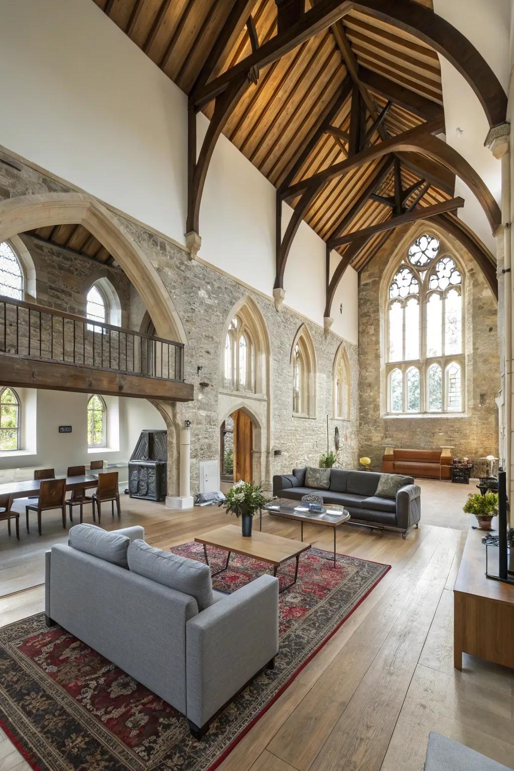 An expansive living area harmonizing grandeur and ease.