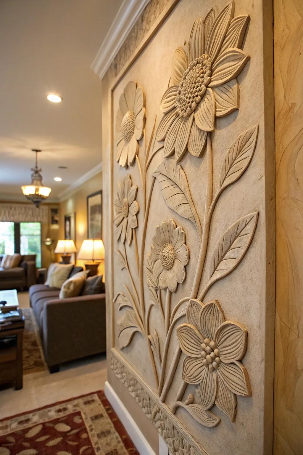 A lively floral clay image, adding a hint of nature indoors.