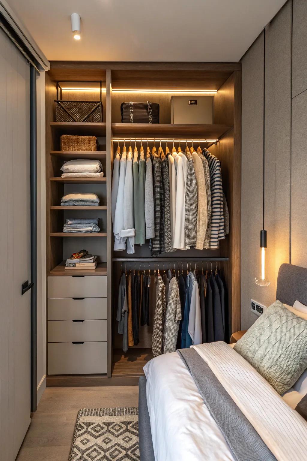 Hanging organizers maximize the utilization of overhead space.