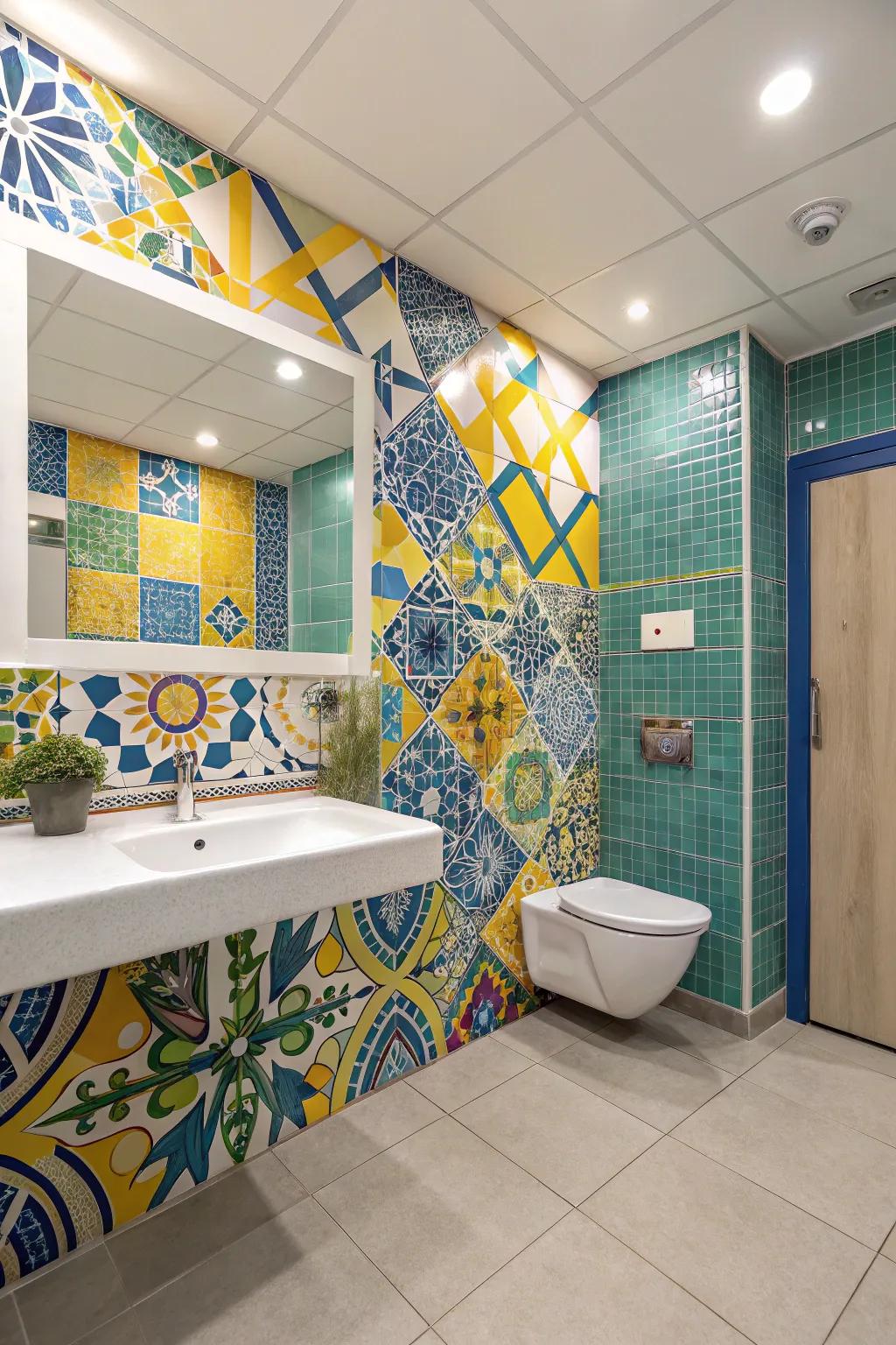 Stunning tile patterns transforming your bathroom into a work of art.