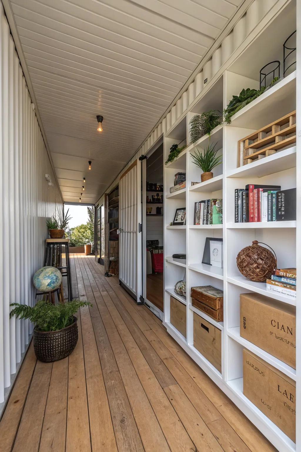 Optimize your container through vertical shelving to achieve ultimate organization.