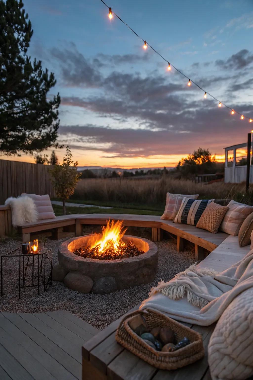 A relaxing bonfire area is great for evening gatherings.