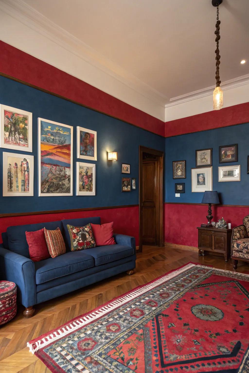 A vibrant color scheme can transform any living room into an energetic space.