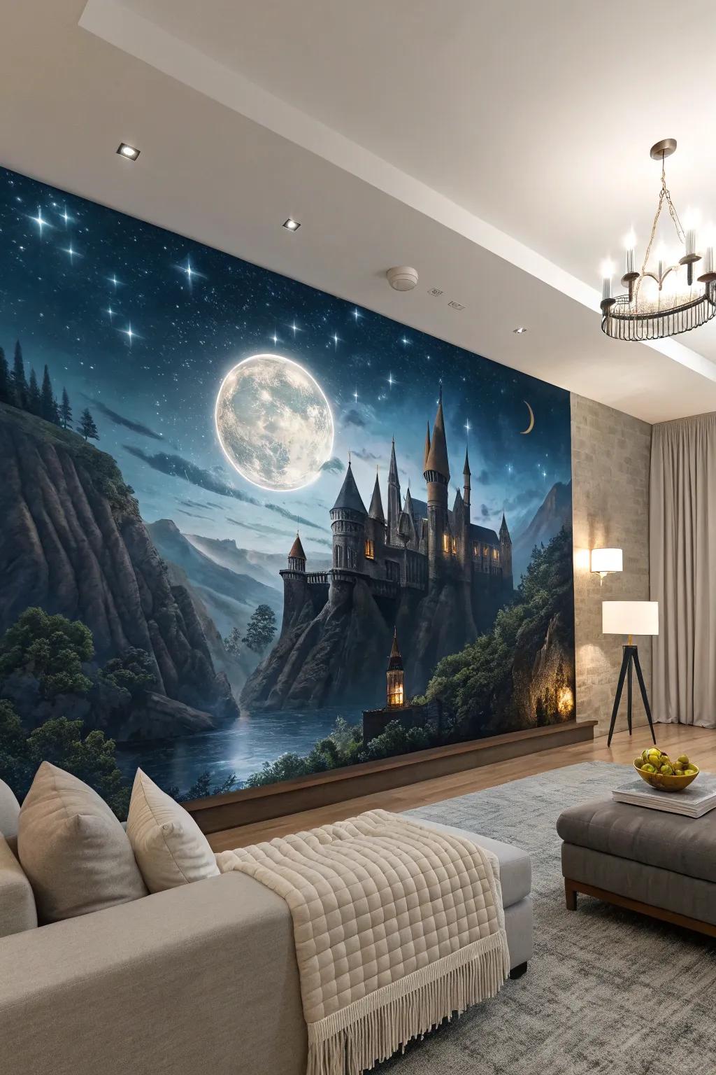 Dramatic murals can turn any space into a magical escape.