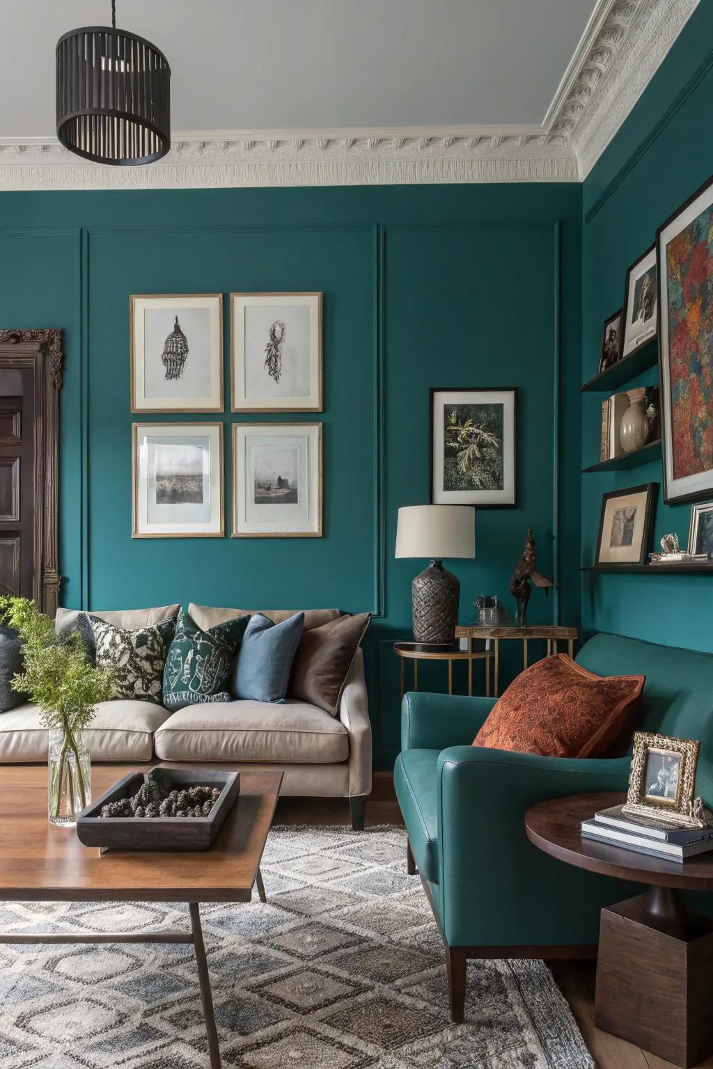 Make an impression with a striking accent wall.