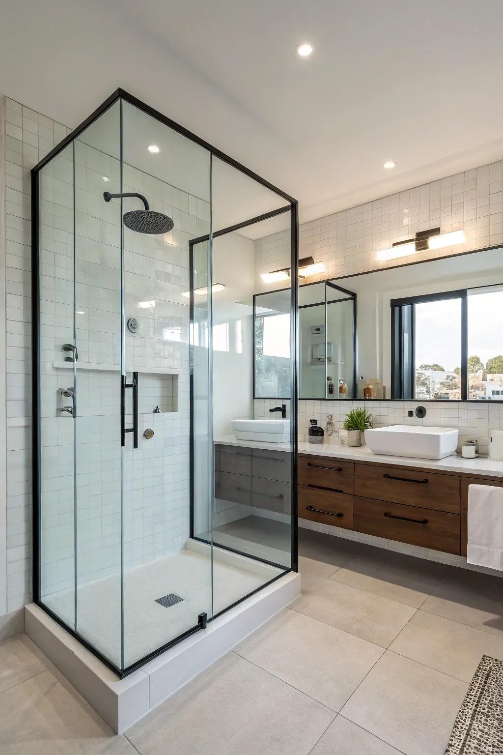 Widen your area using borderless glass partitions.