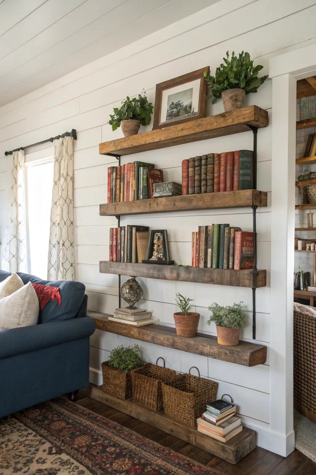 Reclaimed lumber introduces a dash of homespun sophistication to every setting.