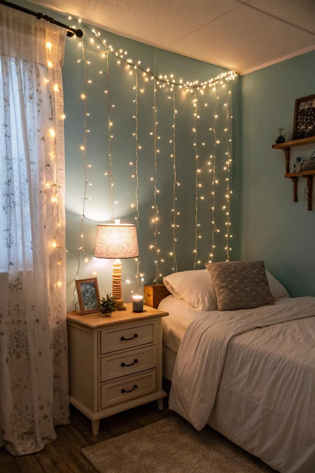 Twinkling lights and warm lamps offer an alluring shine that instantly makes any space cozier.