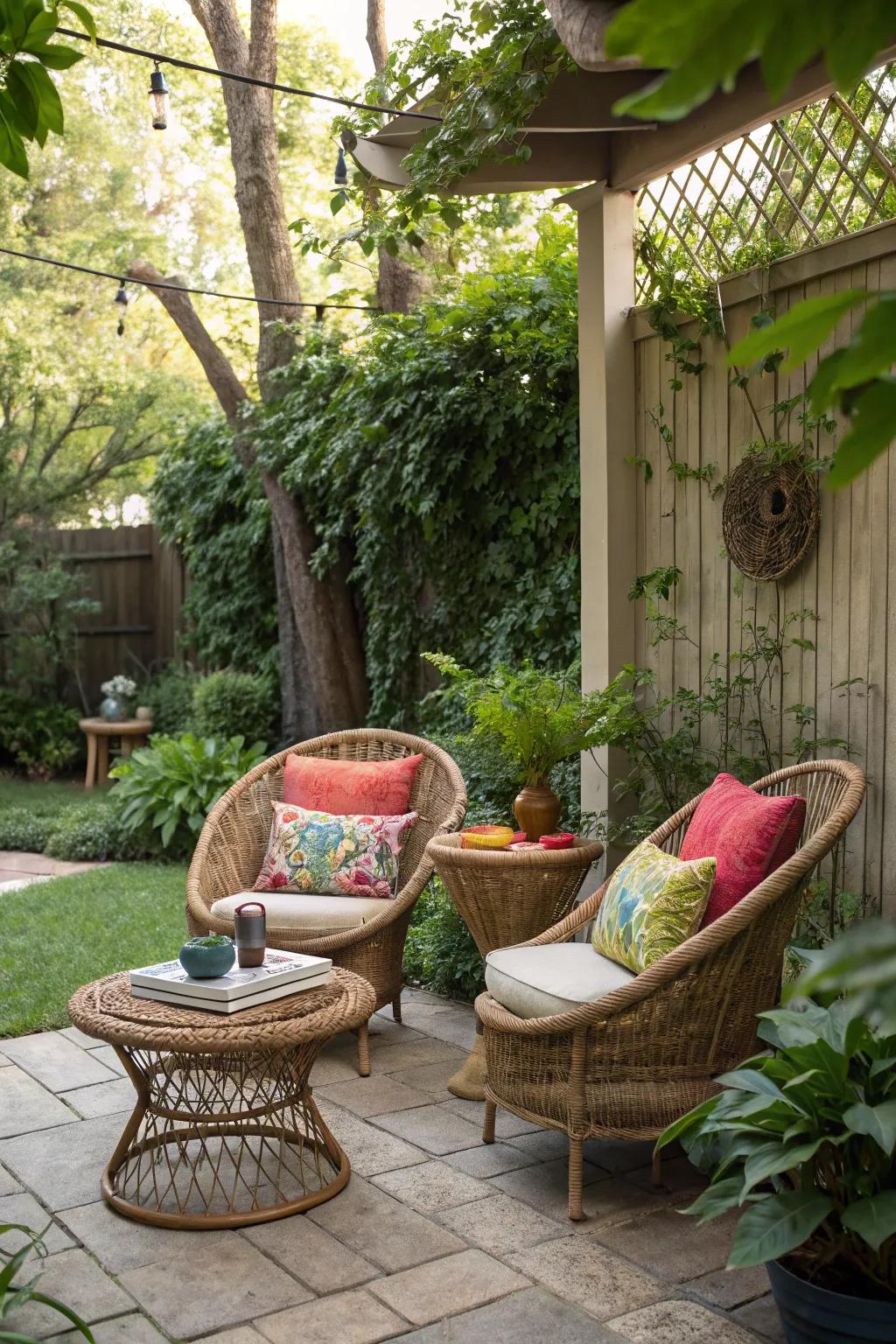 A snug seating spot perfect for unwinding.