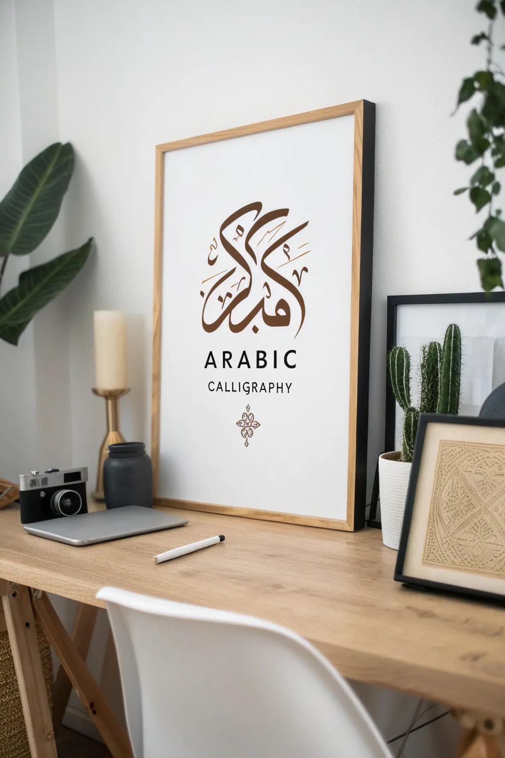 Arabic calligraphy brings elegance to any room.