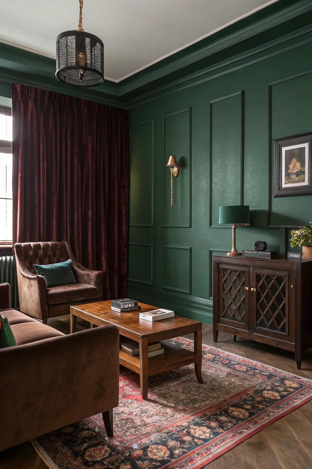 Rich earthy tones pave the way for a captivating and cozy dark academia setting.
