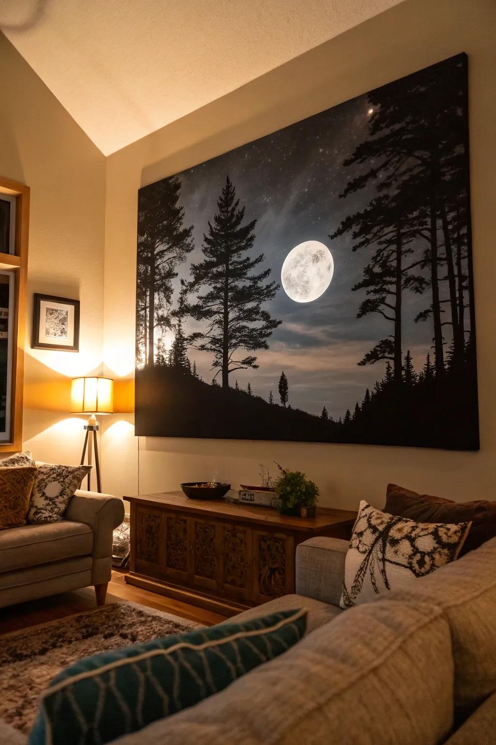 Craft enchantment with a painted moonlit vista